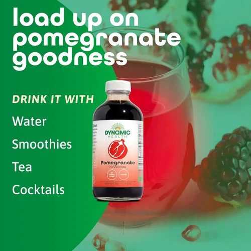 Vista 5 de Dynamic Health Concentrado de jugo de granada Sin aditivos ni conservantes Antioxidante 8oz