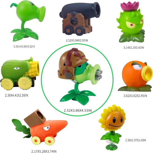 Vista 2 de ZESTAR Plantas y Zombies Juguetes Figuras vs Peashooter Recuerdos de Fiesta Decoraciones de Cumpleaños Suministros Peluches Set Serie 2 Juegos PVZ