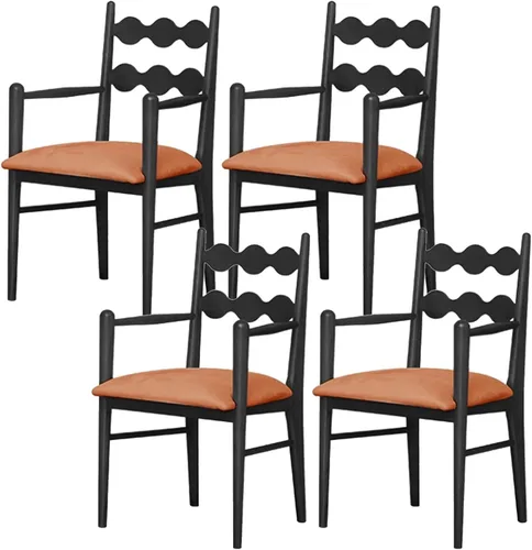 Vista 13 de Sillas de comedor tapizadas, silla de cocina con respaldo, silla de sala de estar con brazos versátil asiento de comedor de granja, sillas