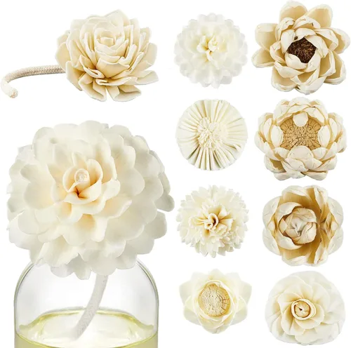 Vista 8 de Waydress 15 Piezas Difusor Flores Sola Mixtas Material Natural Aromaterapia Varillas Flores de Madera Decorativas Aromaterapia Colocación de Flores