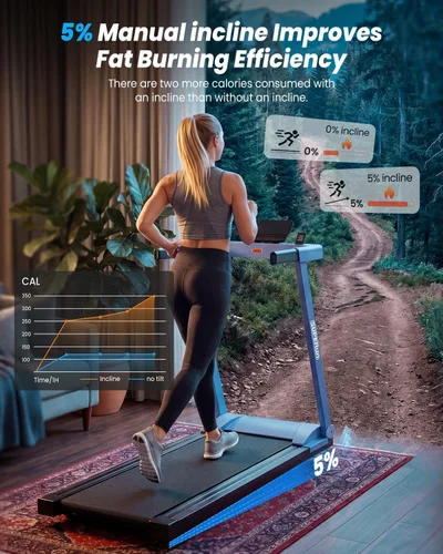 Vista 4 de Superun Incline Waking Pad Treadmill with Handle Bar for Home, 300 LBS