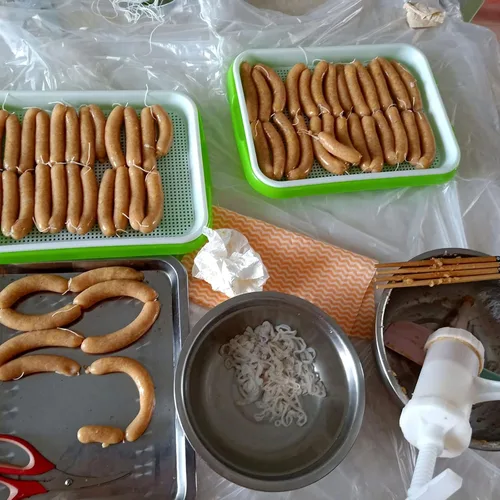 Vista 7 de Funda de salchicha comestible para secado, tubo de funda de salchicha seca comestible para salchichas caseras con sabor para máquina de hacer