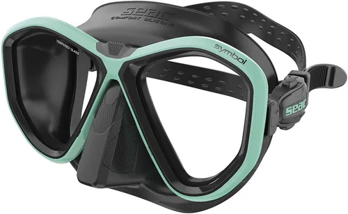 Vista 19 de Seac Símbolo, máscara de buceo hecha en Italia con dos lentes y hebilla 3D