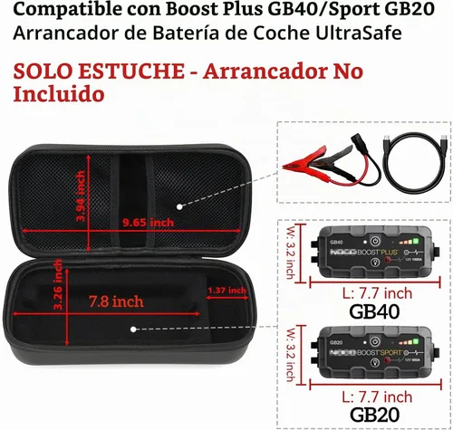 Vista 2 de Funda de almacenamiento con protección EVA Gleegi Compatible con arrancadores de litio NOCO Boost Plus GB40/Boost Sport GB20 UltraSafe, caja