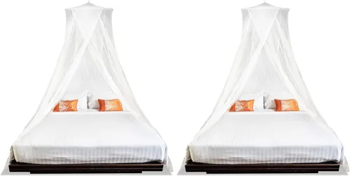 Vista 9 de MEKKAPRO Mosquitera extragrande King, hecha para King Queen y Twin, mosquitera para cama Cortinas de dosel de cama, mosquitera blanca