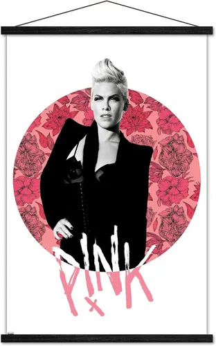 Vista 7 de Trends International P!nk - Póster de pared de flores, 22.37 x 34.00 pulgadas, paquete de impresión premium y colgador de madera de haya