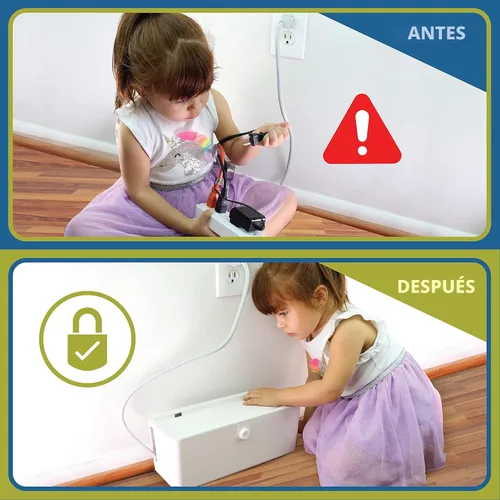 Vista 2 de Caja de Cubierta para Regleta de Alimentación - Efectivamente Protege la Regleta de Alimentación para Bebés con Doble Candado Patentado. Cómodas