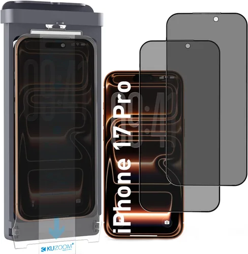 Vista 13 de KUZOOM Protector de pantalla para iPhone, paquete de 2 (negro, iPhone 17 Air)