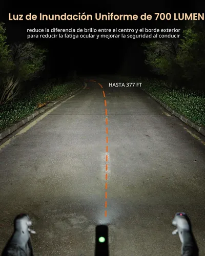 Vista 3 de RAVEMEN Luz de bicicleta LED K700 bajo luz de bicicleta montada con apagado