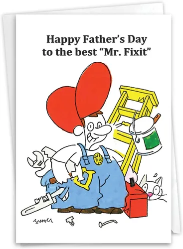 Vista 10 de NobleWorks - 1 tarjeta de felicitación del día del padre divertida - Tarjeta de humor para papá de hijo, hija, tarjeta de notas con sobre - Hojas