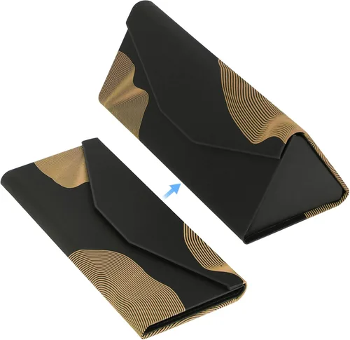 Vista 2 de RayLove Glasses Case,Foldable Glass Case Magnetic Folding Hard Shell Sunglass Case for Sunglasses Eyeglasses Reading Glass