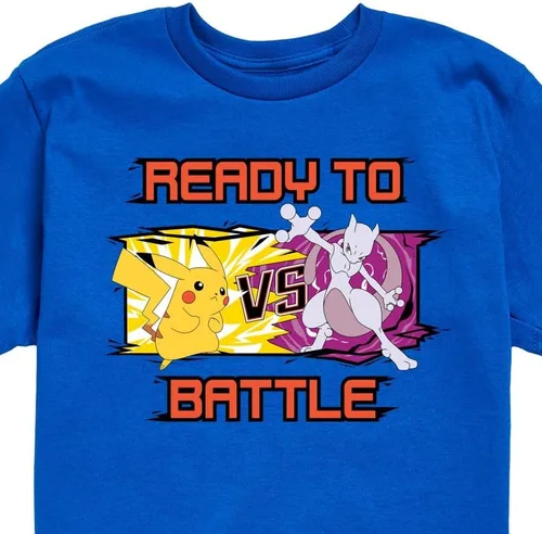 Vista 3 de HYBRID APPAREL - Pokémon Pikachu Mewtwo Battle - Camiseta de manga corta para niños