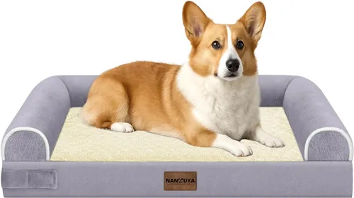 Vista 67 de NANUYA - Cama ortopédica para perros de tamaño mediano/grande, lavable: Camas con almohada para perros de tamaño mediano/grande, sofá de espuma