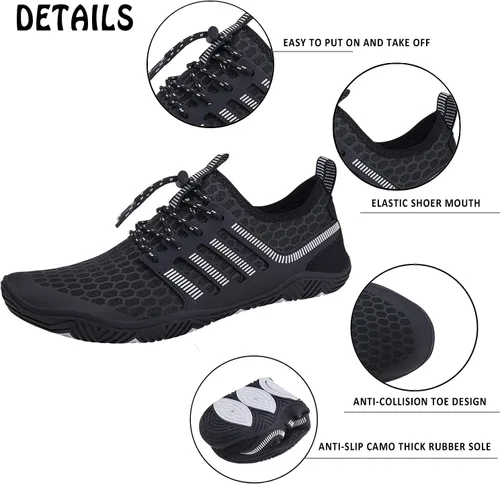 Vista 2 de Zapatos de agua para hombre y mujer, secado rápido, calcetines acuáticos, zapatos de buceo para playa, natación, surf, piscina, yoga, viajes, al