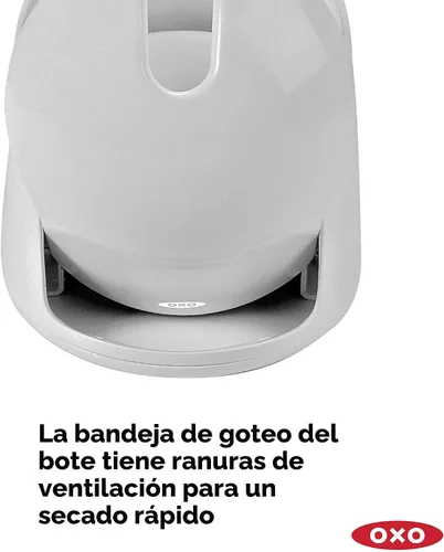 Vista 4 de OXO Good Grips - Escobilla de inodoro compacta y recipiente, color gris