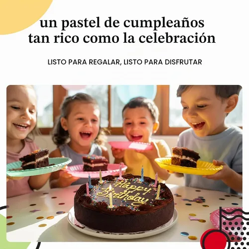 Vista 5 de David's Cookies Pastel de Chocolate Fudge de 10" - Pastel de Cumpleaños para Entrega Postre Fresco de Panadería - Pasteles de Calidad para Entrega
