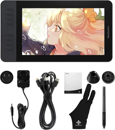 Vista 8 de GAOMON PD1161 Monitor de dibujo con soporte de inclinación de 11.6 pulgadas, pantalla de bolígrafo, tableta de dibujo gráfico con pantalla, lápiz