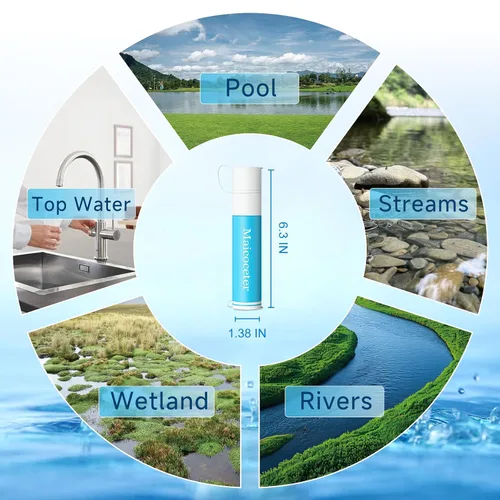 Vista 5 de Filtro de agua con popote, purificador de agua portátil, sistema de filtración de agua por gravedad, sistema de purificación de agua con popote