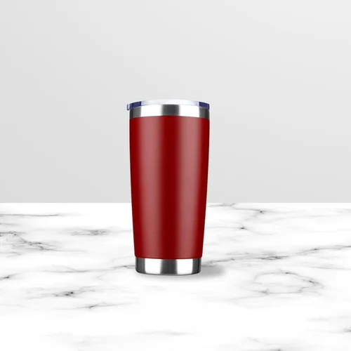 Vista 6 de Vaso de 20 onzas de acero inoxidable de doble pared al vacío, vaso de viaje, taza de café térmica con tapa (negro)