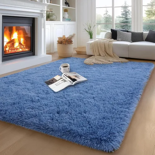 Vista 19 de qulint Alfombra negra para dormitorio, alfombra de área pequeña de 2 x 3 pies para habitación de niños, alfombra suave y mullida para sala de estar