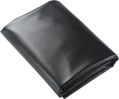 Vista 4 de Picheng Hojas de cuero sintético de vinilo: tela de piel sintética lisa negra impermeable de 54 x 36 pulgadas, tapicería de vinilo suave sintético