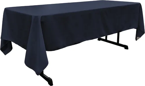 Vista 31 de LA Linen Mantel rectangular lavable de popelín de poliéster, resistente a las manchas y a las arrugas, cubierta de mesa 60x84, mantel de tela