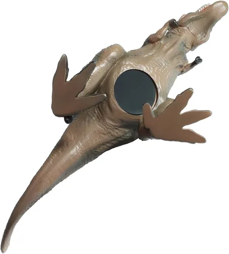 Vista 6 de Alcancía T-Rex de dinosaurio marrón resina, regalo de cumpleaños para niños.