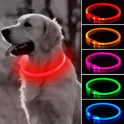 Vista 10 de BSEEN Collar de Perro Iluminado – Collar de Perro LED Visible a 360° Impermeable Recargable – Collar Brillante de TPU Cortable para Mascotas