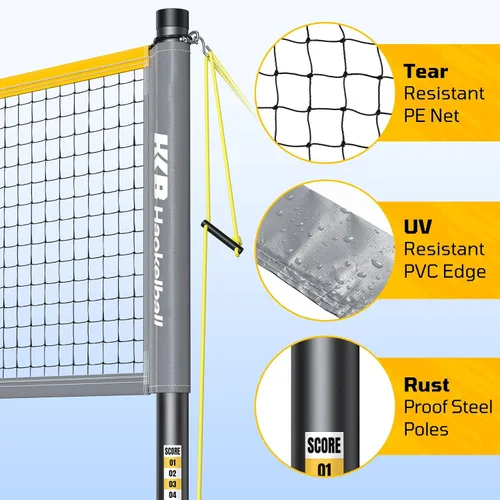Vista 4 de Outdoor Badminton Net Set with Anti-Sag Winch System - 20ft Badminton Net, 4 Rackets, 3 Shuttlecocks & Carry Bag, Badminton Set for Backyard, Grass