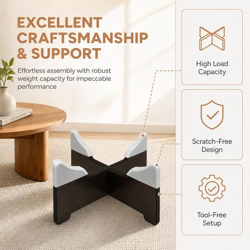 Vista 4 de Soporte de tambor de lengua de madera ajustable con almohadilla antideslizante de silicona, soporte para exhibición y rendimiento de tambor
