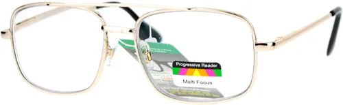 Vista 2 de SA106 Gafas de lectura progresivas con marco metálico rectangular Multi 3 Focus