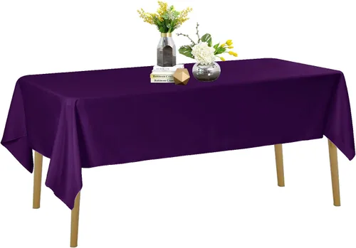 Vista 30 de Mantel de poliéster lavable de 132 pulgadas, resistente a las manchas y a las arrugas, mantel decorativo para mesa de comedor, fiestas de bufé