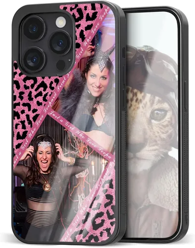 Vista 13 de Fundas personalizadas para iPhone y Samsung Photo Collage VS Leopard Print Case para amigas y mujeres