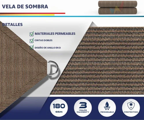 Vista 3 de Windscreen4less - Toldo para sombra de 16 x 20 pies, rectangular, para exteriores, con protección UV, para porche, pérgola, terraza, jardín, patio