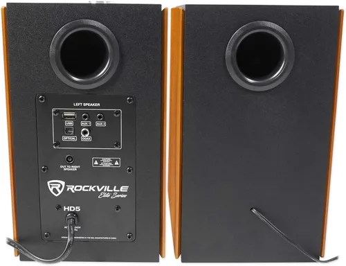 Vista 5 de Rockville Sistema de altavoz del monitor de Bluetooth de los altavoces accionados par HD5 de la estantería 5 pulgadas