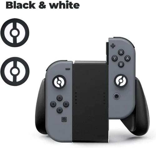 Vista 5 de Juego de empuñaduras para el pulgar compatibles con consola Nintendo SwitchOLEDLite, tapas analógicas de silicona para controladores Switch Joy-Con