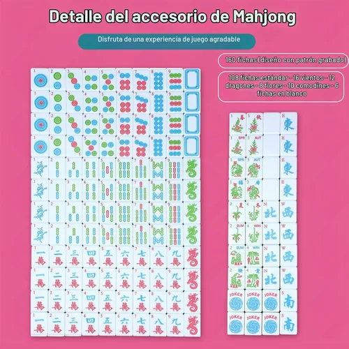 Vista 3 de 166 American Mahjong Tile Set 1.2 Inch Rosa