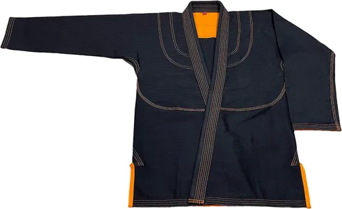 Vista 4 de Bjj Gi Con Puntada Naranja Bjj Gi Jiu Jitsu Kimonos Gi 100% Algodón Perl Tejido 450GSM