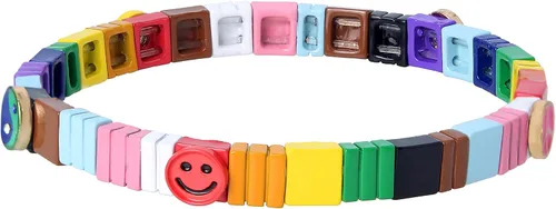Vista 2 de Betsey Johnson Pulsera elástica arcoíris Metal Plástico Sin gemas