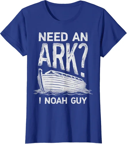 Vista 42 de Need an Ark I Noah Guy Funny Christian Men Women Pun Humour T-Shirt Negro