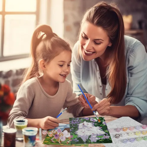 Vista 5 de Pintura por números para niños de 8 a 12 años - Juego de pintura acrílica, pintura por números, brilla en la oscuridad, manualidades DIY, incluye 3