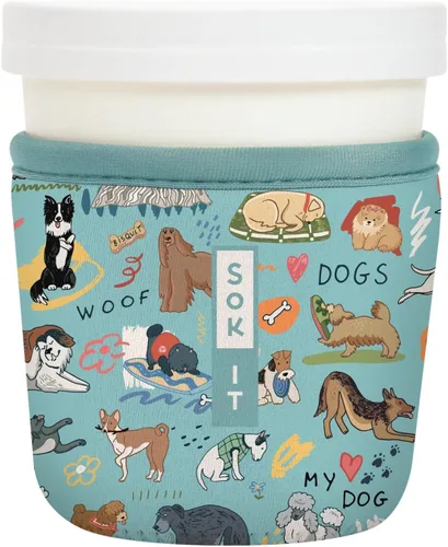 Vista 177 de Sok It IceCreamSok - Funda de neopreno aislada (flores abstractas, pintas de helado cónicas)