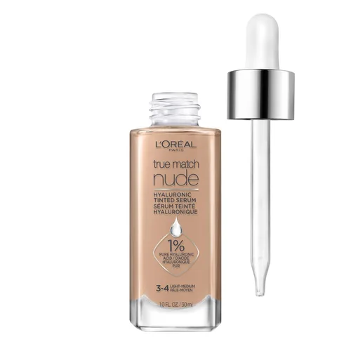 Vista 18 de L'Oreal Paris True Match Nude Hyaluronic Tinted Serum Foundation con 1% de ácido hialurónico, Cool Deep 7.5-8.5, 1 onza líquida