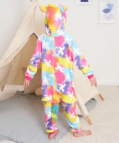 Vista 5 de Cos Time Pijama de una pieza de unicornio para niños, disfraz de Halloween