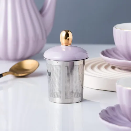 Vista 4 de Jusalpha Serve para 6 - Juego de tazas de té y platillos de porcelana fina rosa, tazas de 8 oz y platillo, con tetera, azucarero, jarra para crema