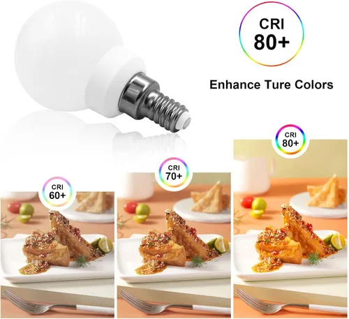 Vista 4 de Bombilla LED de 3000 K, luz blanca cálida para candelabro E12, bombillas de 110 V 3 W G14/G45, bombillas pequeñas 25 W equivalente a 260 lúmenes