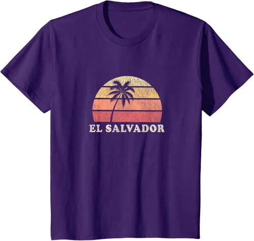 Vista 26 de El Salvador Vintage 70s Retro Throwback Design Camiseta, Azul