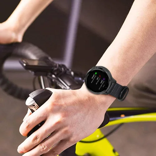 Vista 3 de FINTIE Quick Release Nylon Band 22mm Replacement Sport Strap Negro