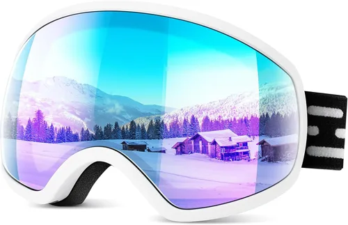 Vista 10 de Gafas de esquí, gafas de snowboard para hombres, mujeres, adultos, jóvenes y mayores de 15 años, gafas de esquí de nieve