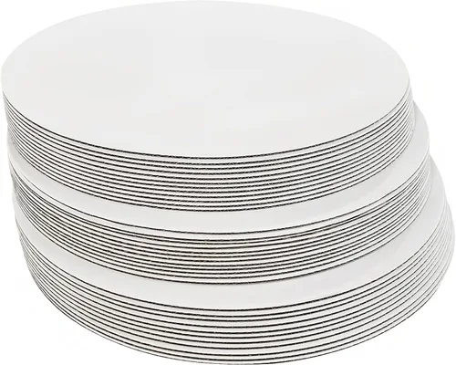Vista 2 de ONE MORE [35 piezas] Tabla redonda para tartas de 12 pulgadas, desechable, base circular para tartas, base redonda revestida de 12 pulgadas, paquete